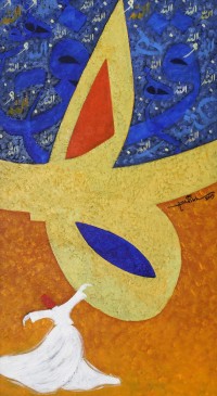 Anwer Sheikh, 29 x 16 Inch, Acrylic on Canvas, Calligraphy Painting, AC-ANS-016
